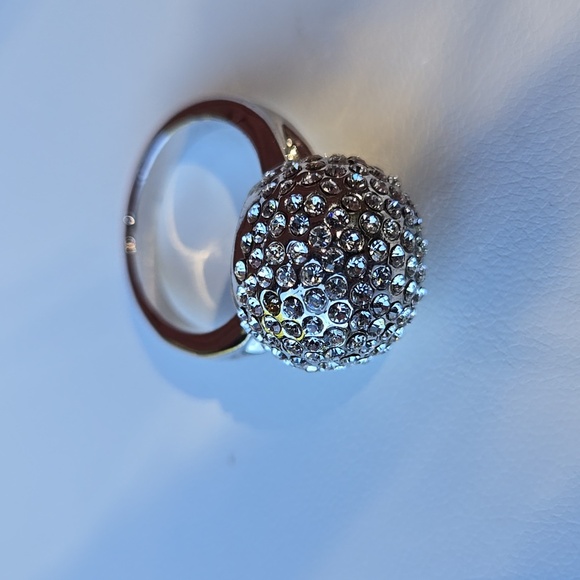 Silver tone rhinestones ball ring size 8.75 - Picture 8 of 8